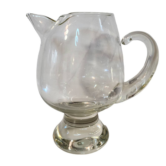 MCM Darren Ransdell Clear Rounded Glass Martini Cocktail Pitcher with Base - Picture 1 of 4